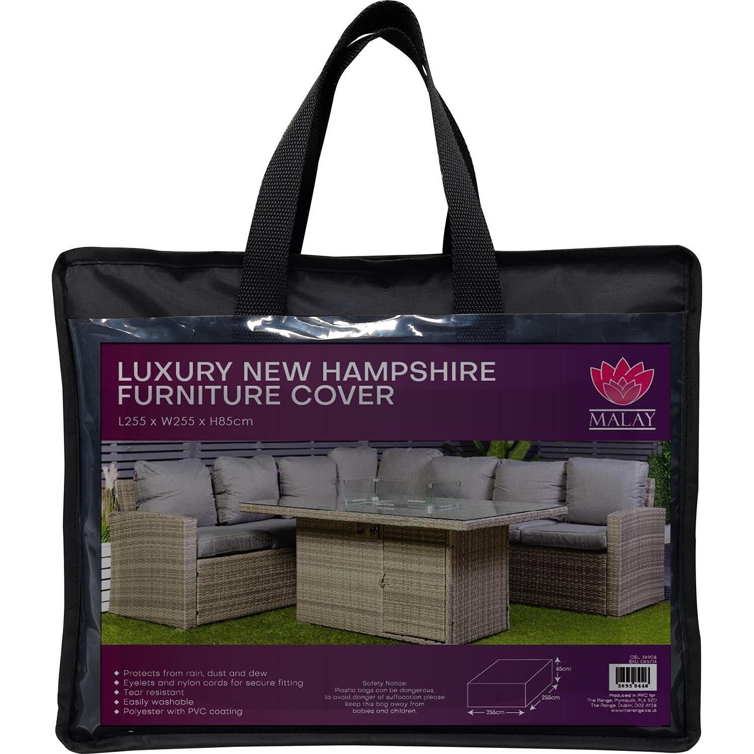 Malay Deluxe Malay Luxury New Hampshire Black Furniture Cover Image