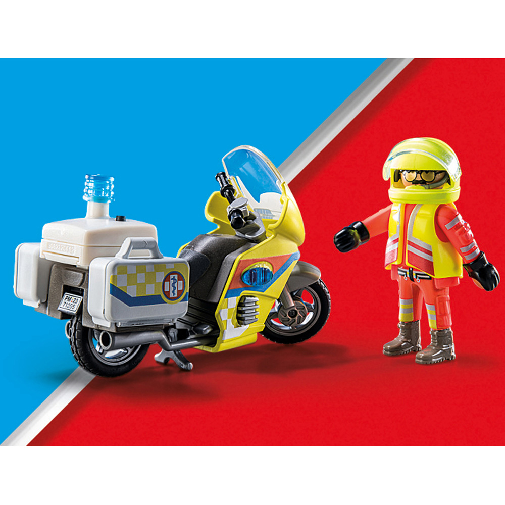 Playmobil Rescue Motorcycle with Flashing Light Playset 20 Piece Image 6
