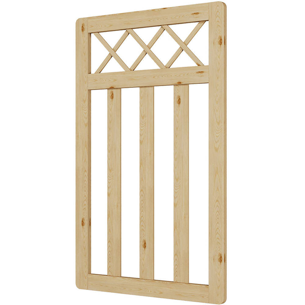 Outdoor Cross Top Wooden Nature Garden Fence Door, 120 x 76 x 2.5cm Image 3