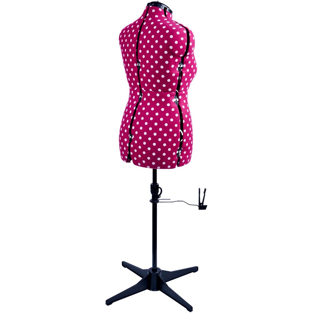 Sewing Online 5905B Cerise Polka Adjustable 8-Part Dressmakers Dummy with Hem Marker Medium Image 3
