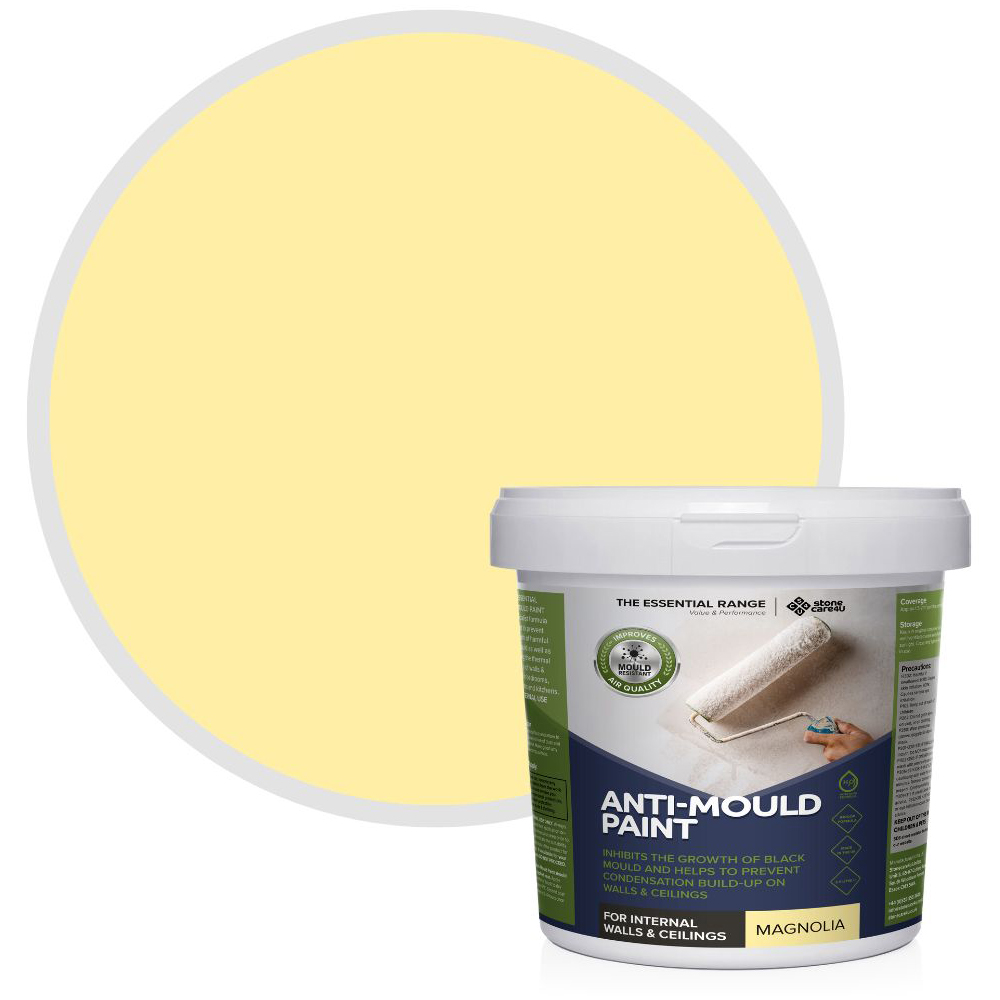 StoneCare4U Essential Walls & Ceilings Magnolia Matt Anti Mould Paint 2.5L Image 1