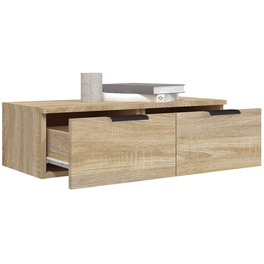 vidaXL 2 Drawer Sonoma Oak Wall Cabinet Set of 2 Image 4