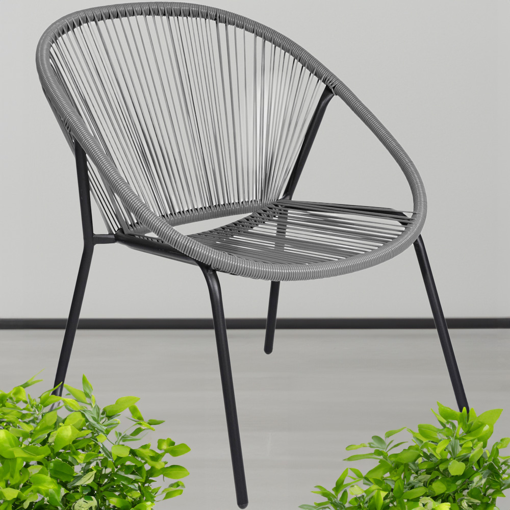 Grey Stack Patio Chair Wilko