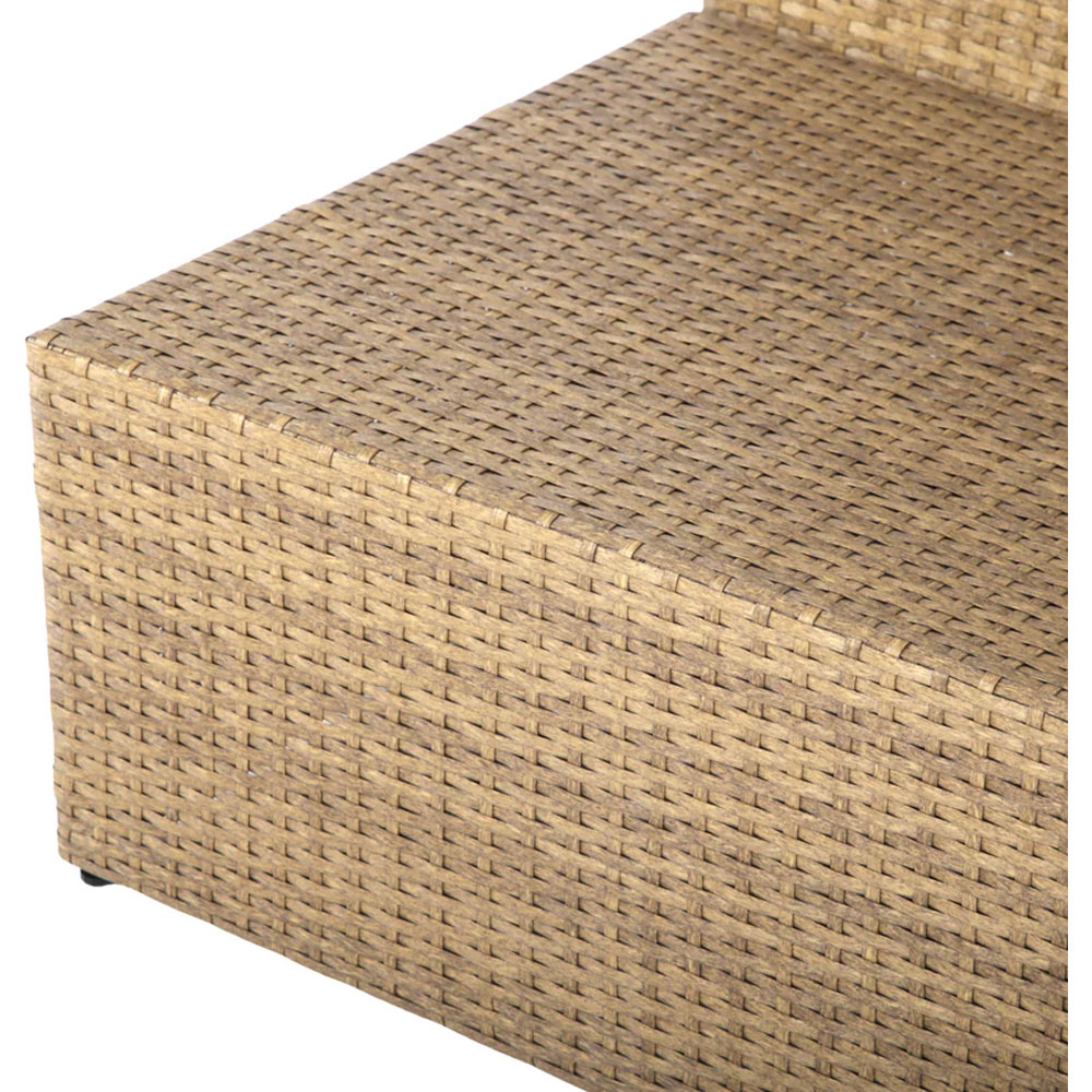 HGD St. Tropez 6 Seater Brown and Grey Garden Corner Sofa with Rising Table Image 6