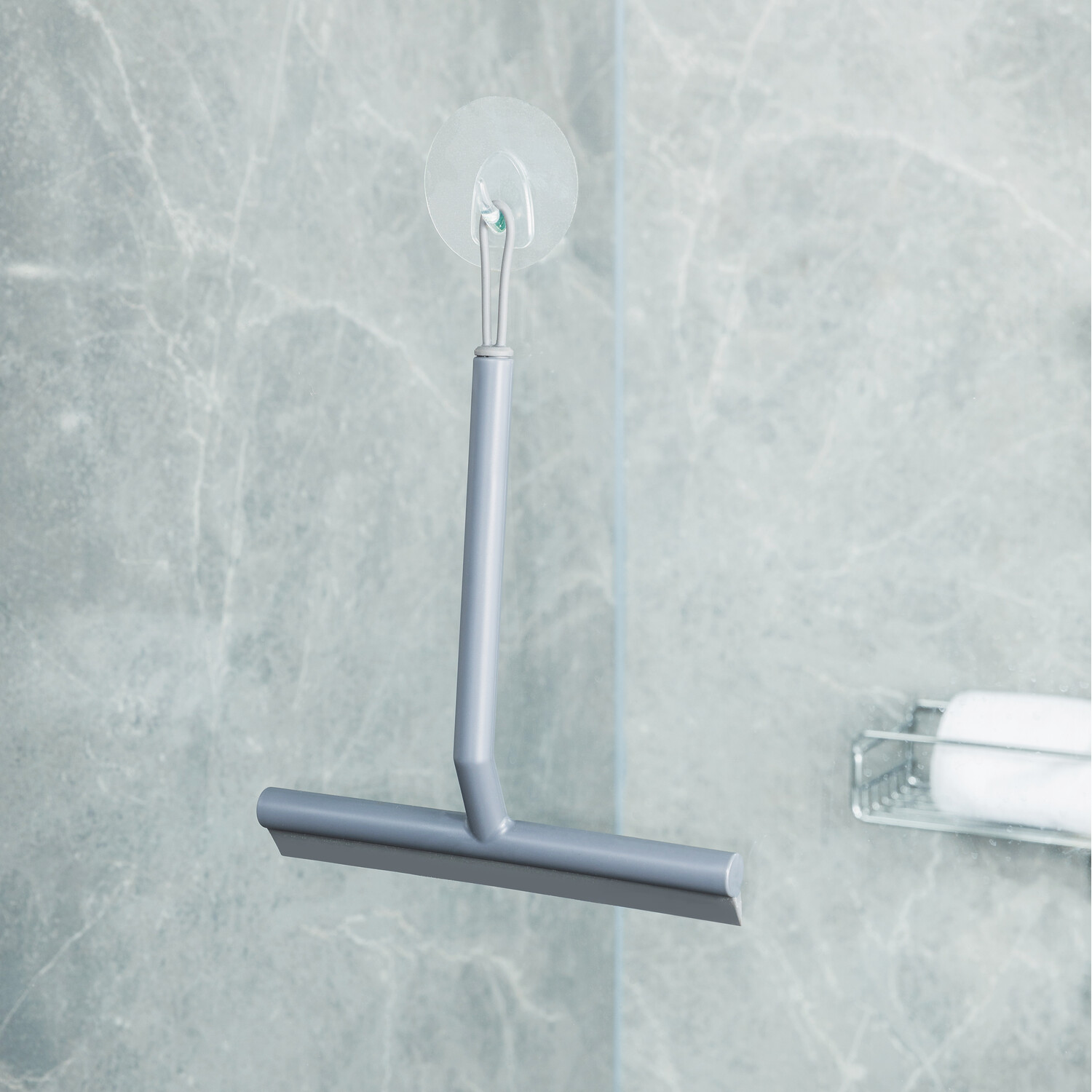 Bathroom Squeegee with Hook - Grey Image 2