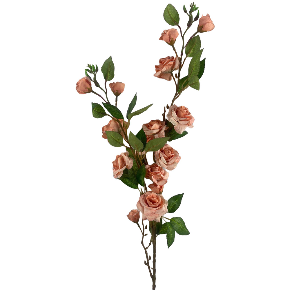 Leaf Pink Rose Artificial Flower Bunch 90cm 6 Pack Image 7