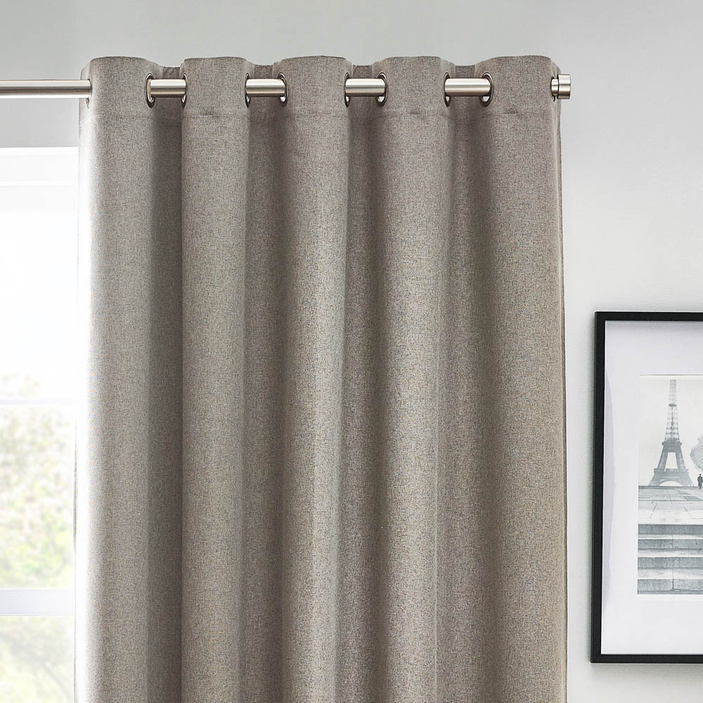 furn. Dawn Grey Thermal Blackout Eyelet Curtain 137 x 168cm Image 3