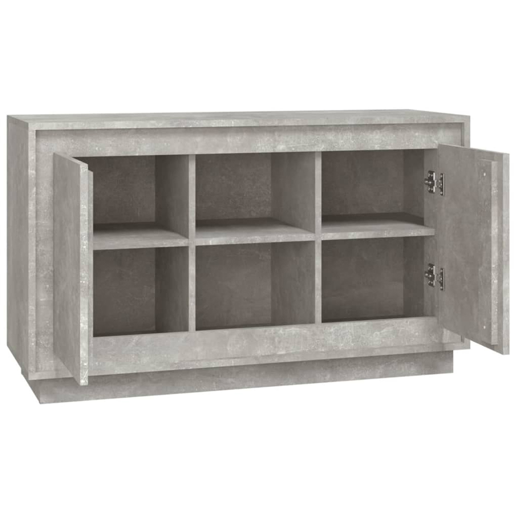 vidaXL 2 Door 2 Shelf Concrete Grey Wooden Sideboard Image 4
