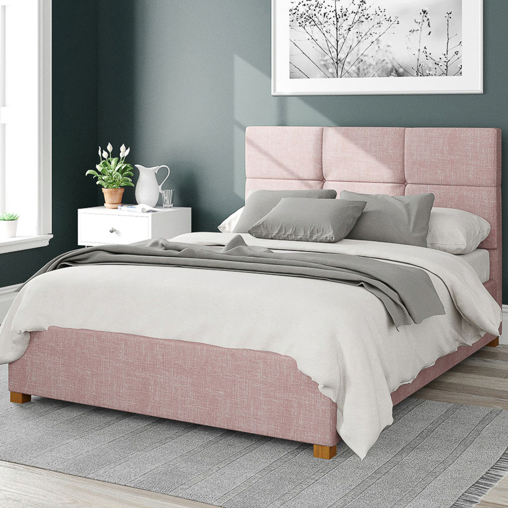 Aspire Caine Small Double Tea Rose Pure Pastel Cotton Ottoman Bed Image 1