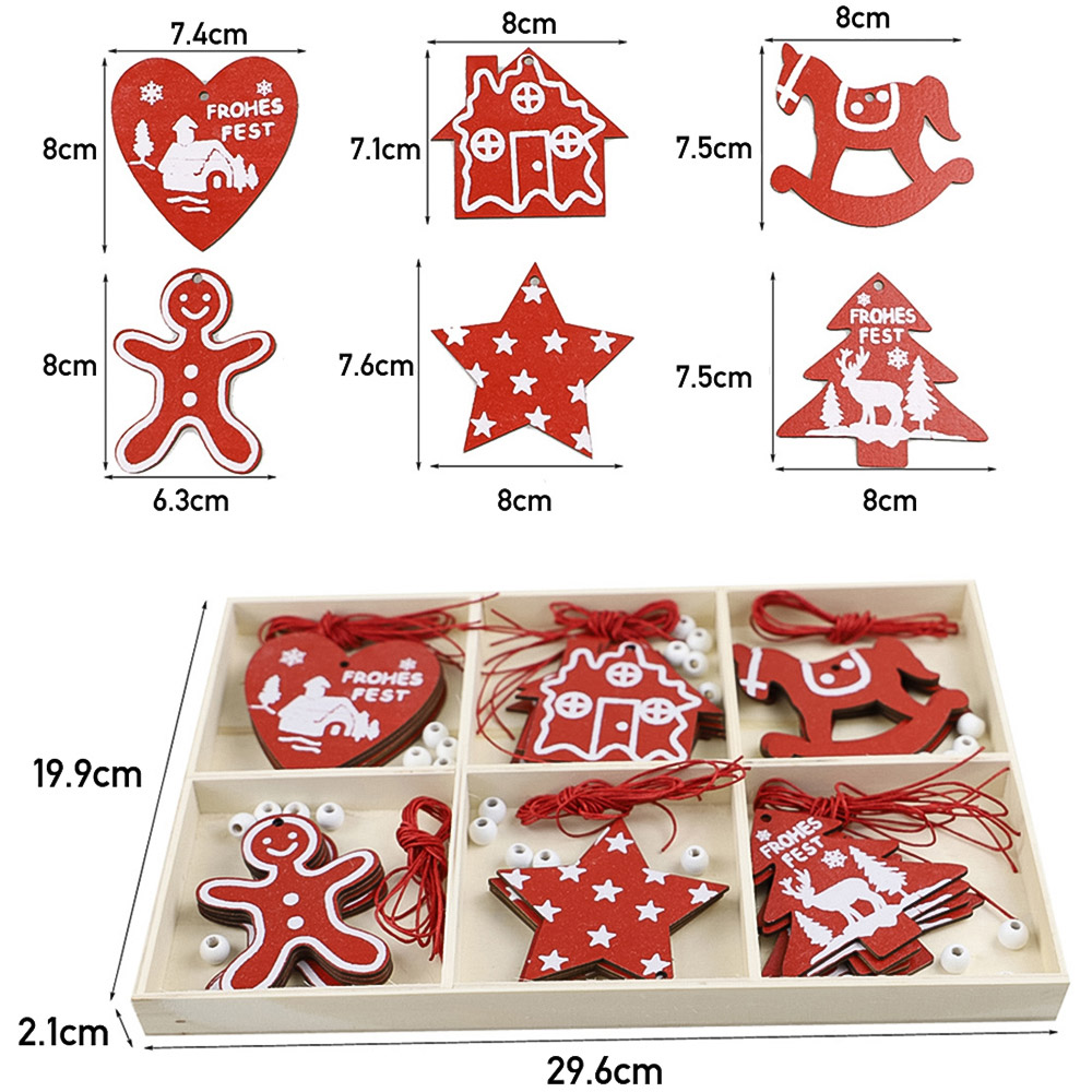 Living and Home Christmas Tree Wood Chip Decoration 30 Pack Image 9