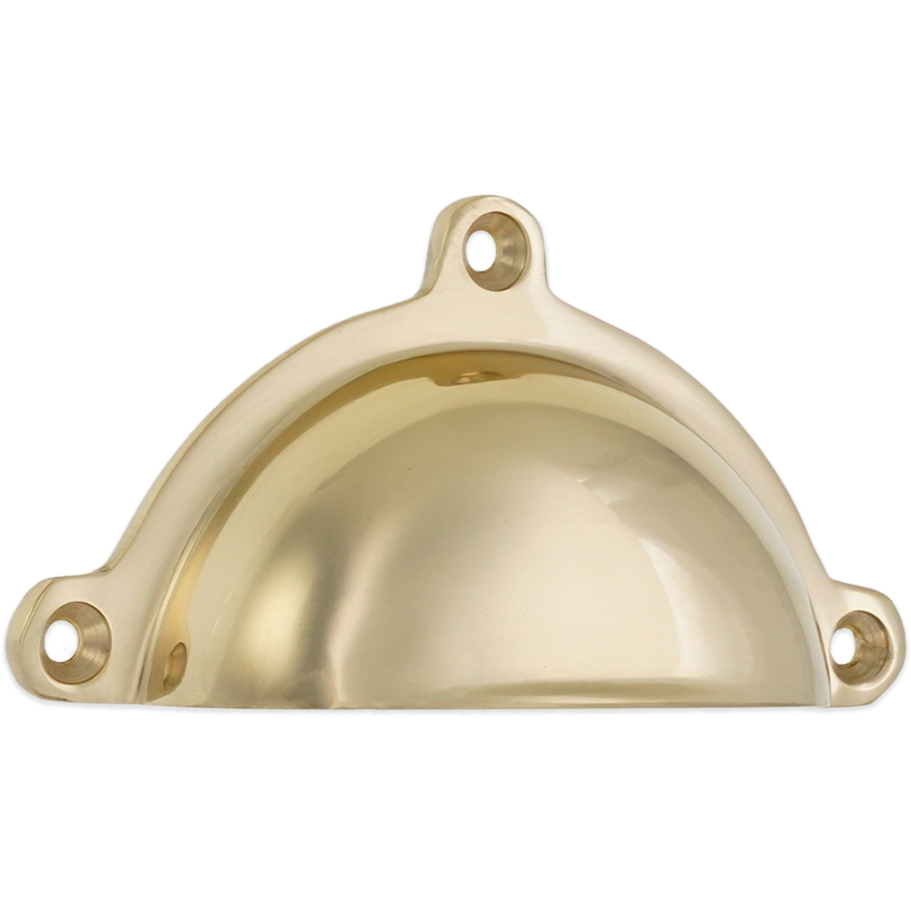 Spira Brass Cottage Polished Brass Cup Pull Drawer Handle Image 1