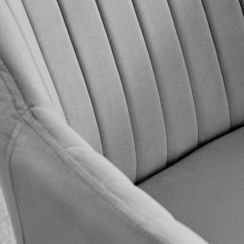 Furniturebox Tavolo Calla 6 Seater Dining Set Glass Chrome and Grey Image 7