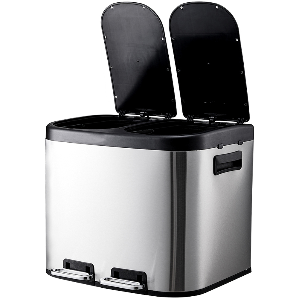 Living and Home Stainless Steel Step On Trash Bin with Dual Pedals 20L Image 3