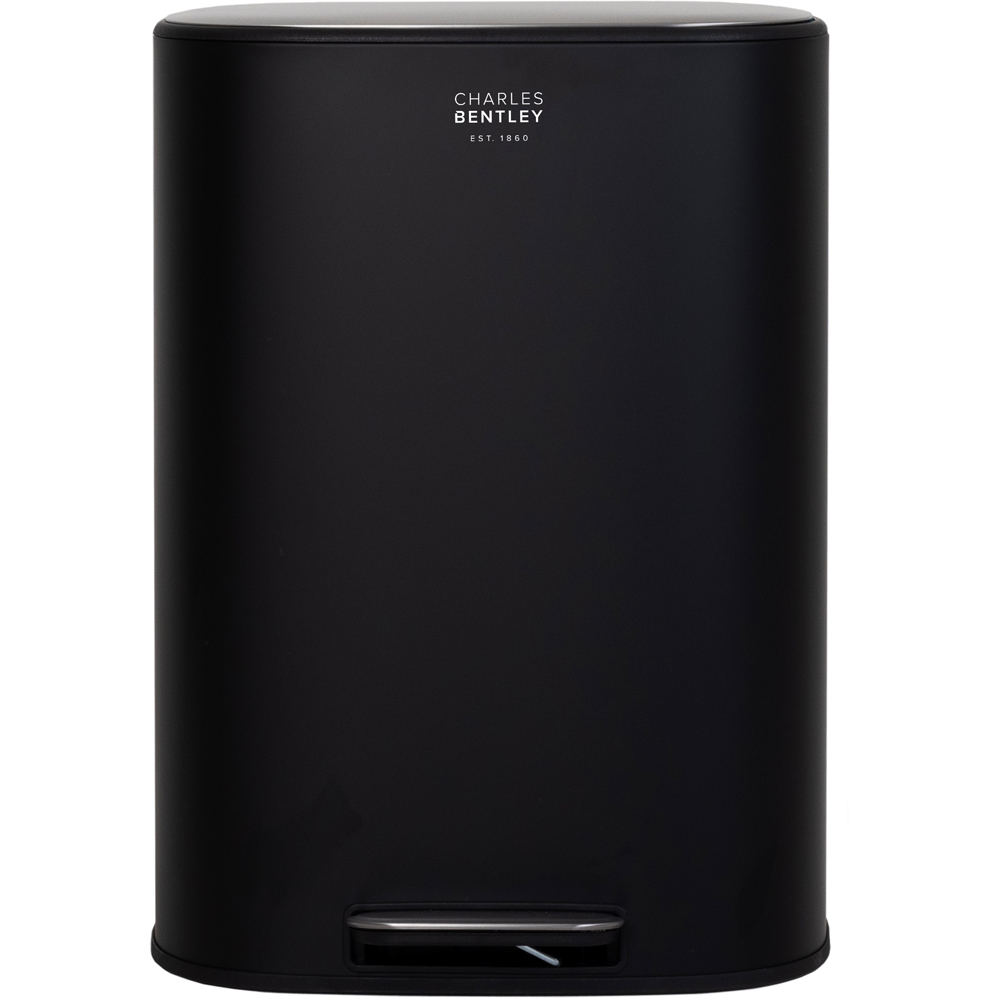 Charles Bentley Matt Black Kitchen Pedal Bin 50L Image 3