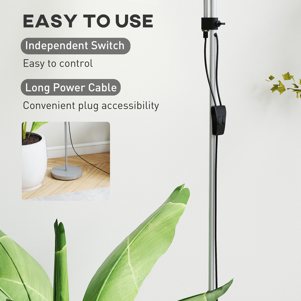 HOMCOM 2 Way Silver Mother Child Floor Lamp with 3 Colour Temperatures Image 7