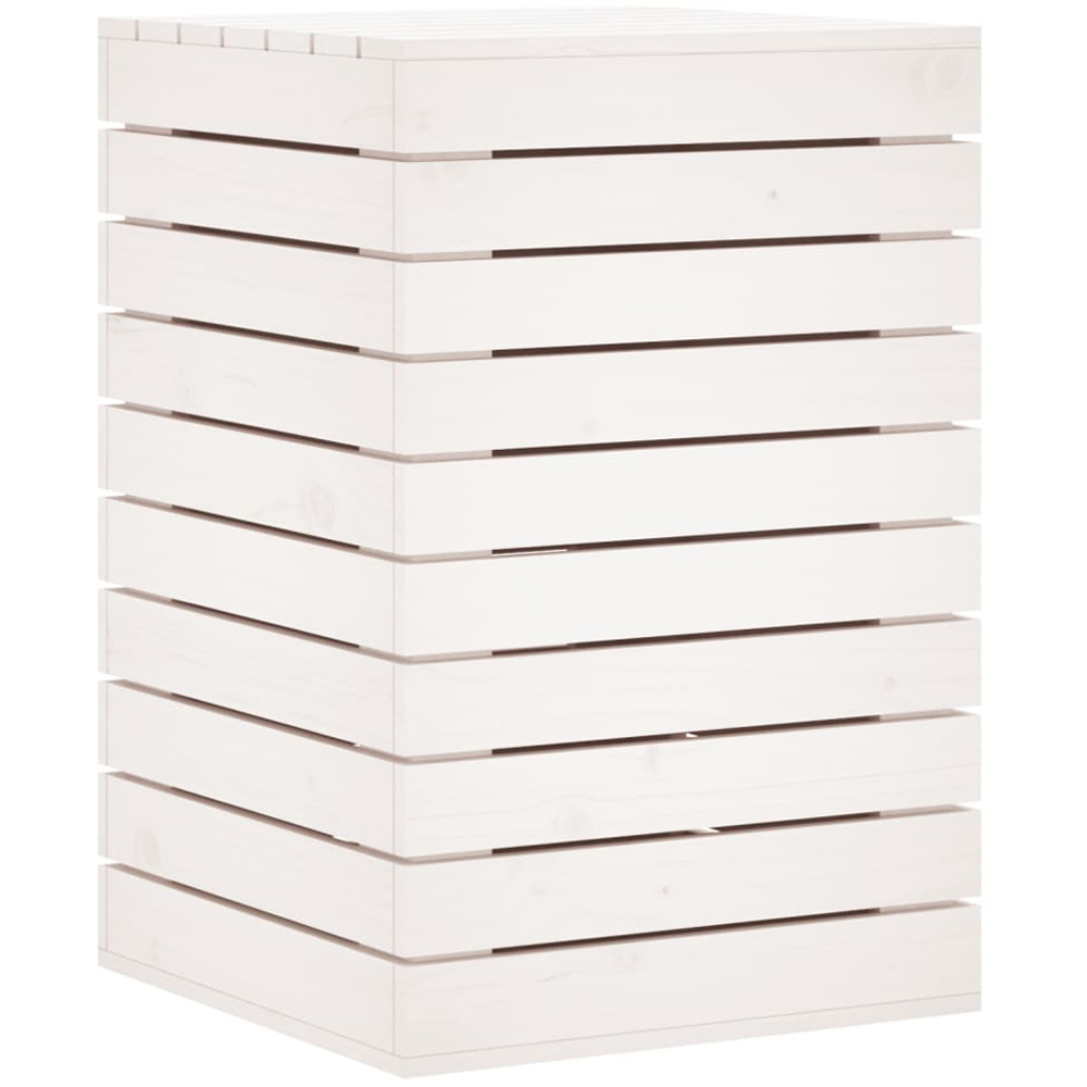 vidaXL White Solid Pine Wood Laundry Basket 44 x 44 x 66cm Image 6
