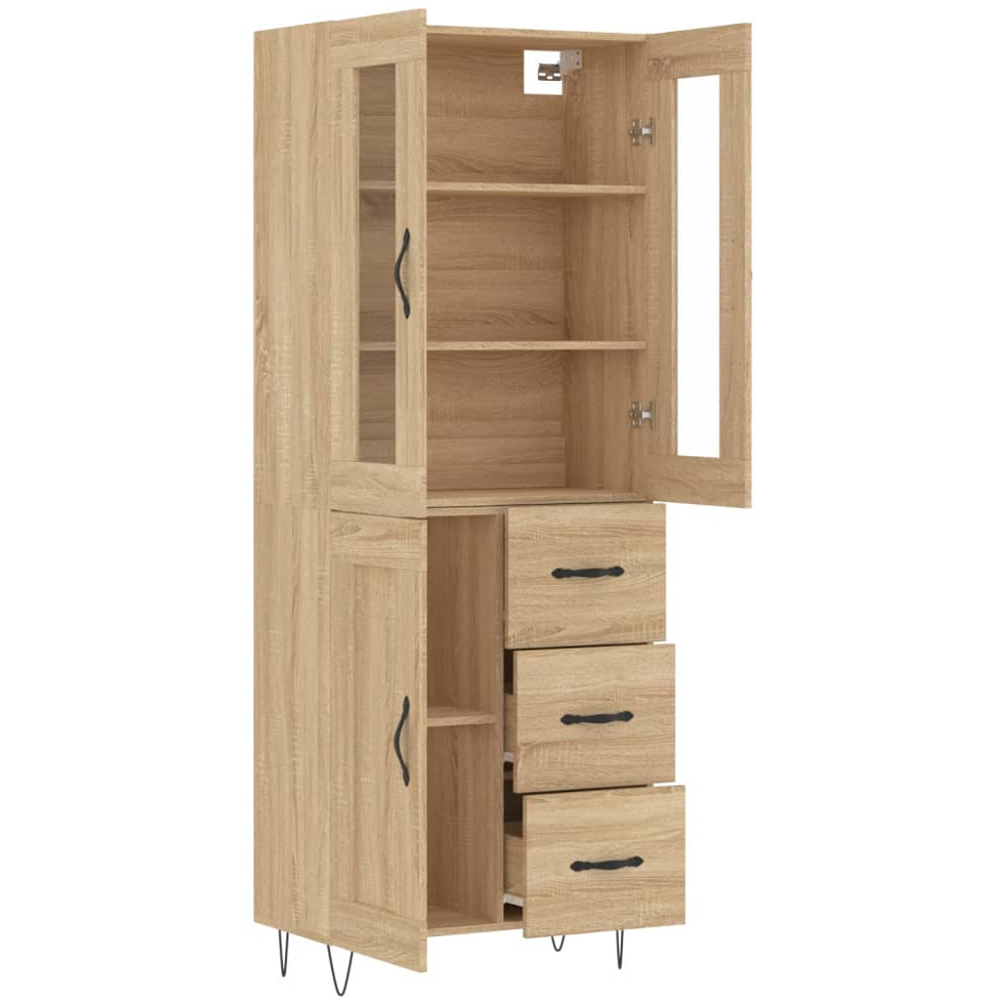 vidaXL 3 Door 3 Drawer Sonoma Oak Highboard Image 4