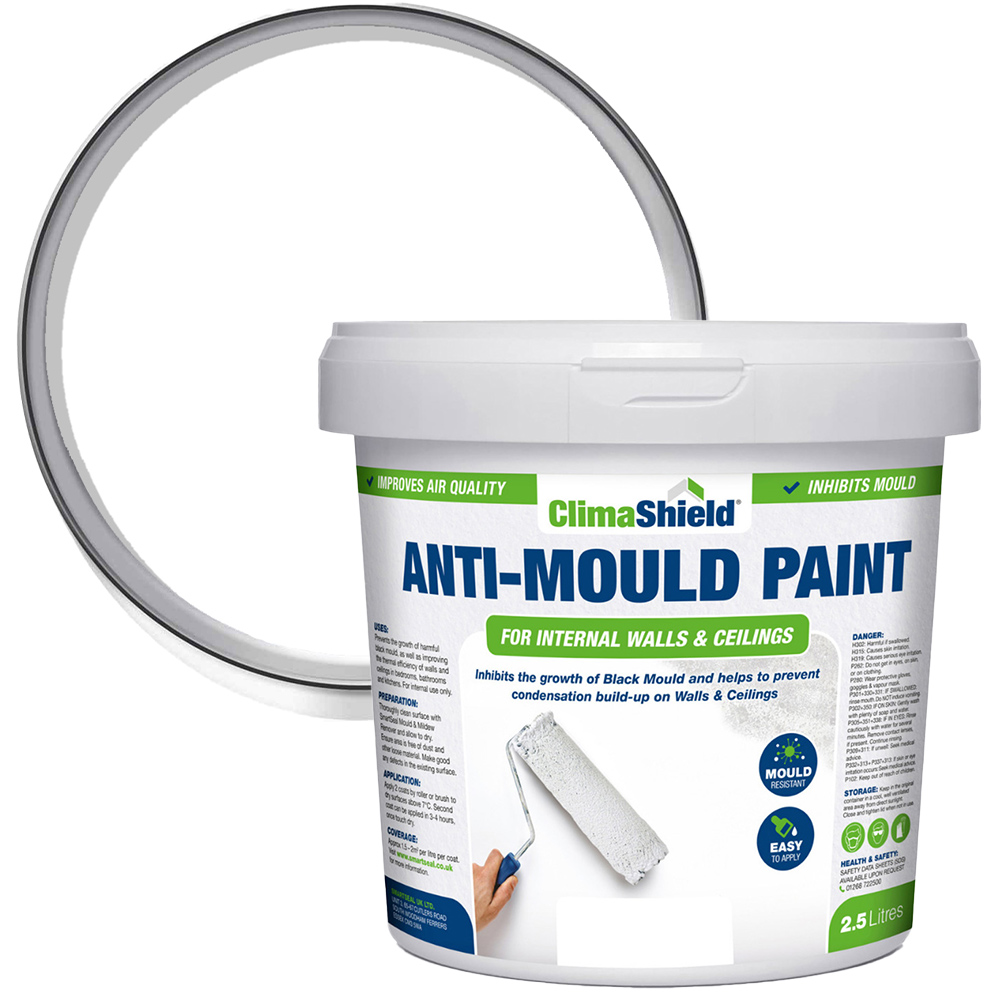 SmartSeal Brilliant White Anti Mould Paint 2.5L Image 1