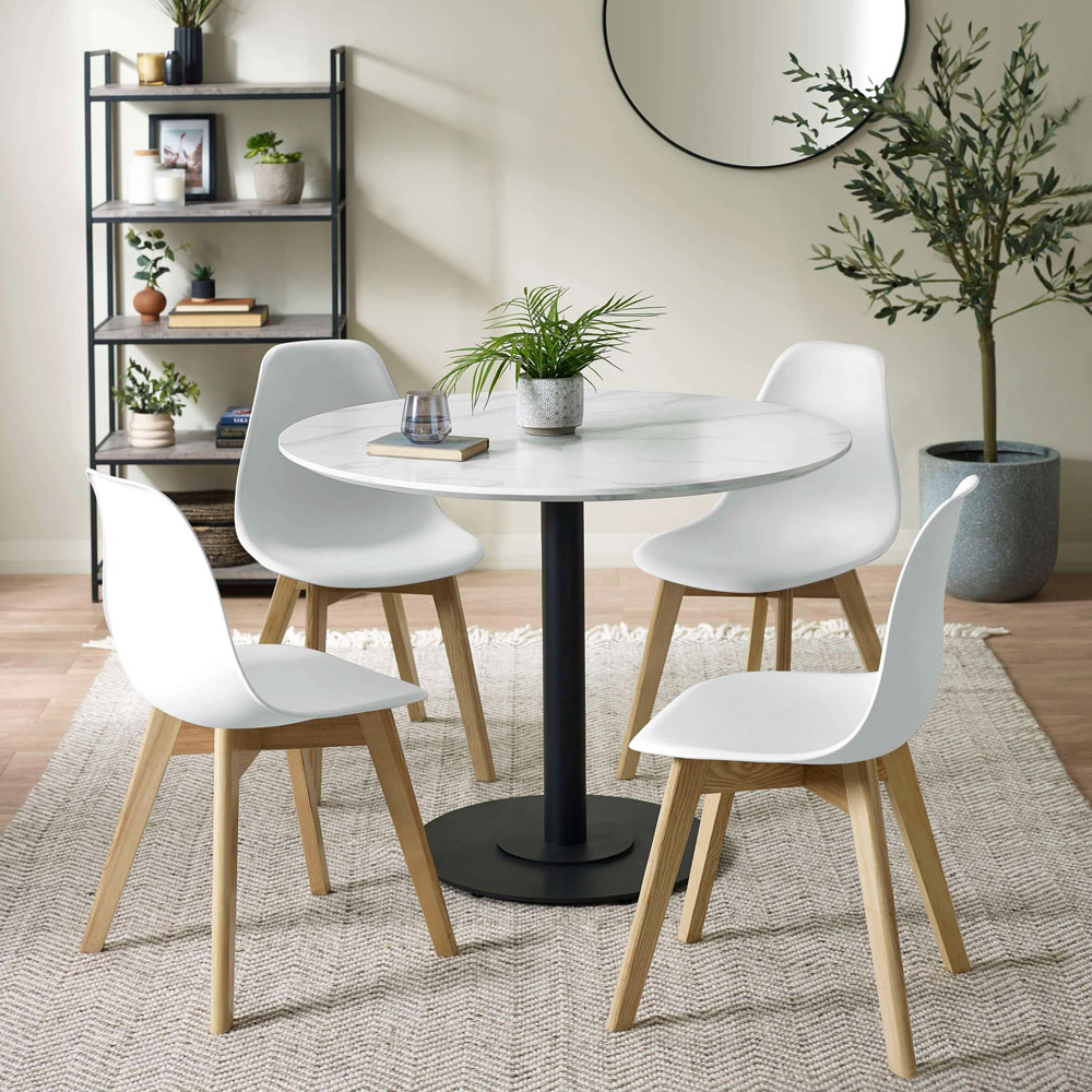 Julian Bowen Agatha Set of 2 White Plastic Dining Chair Image 7