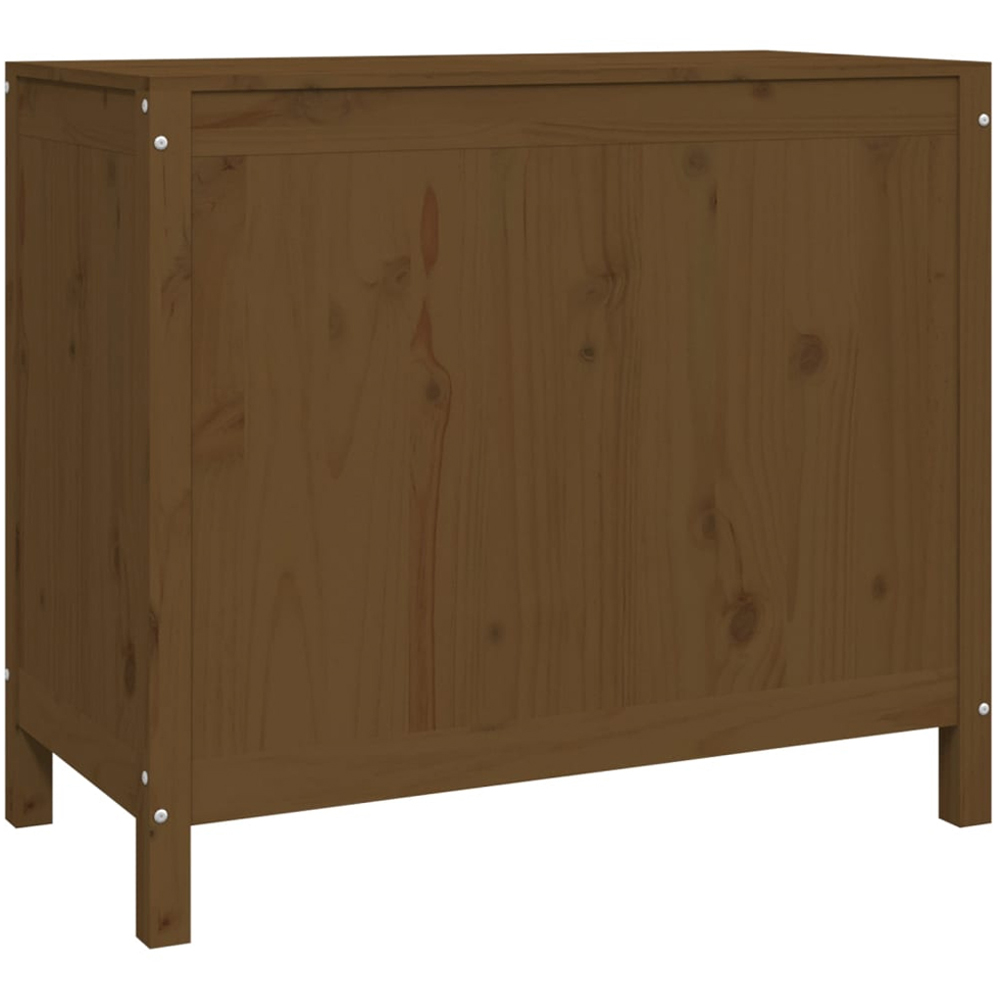 vidaXL Honey Brown Solid Pine Wood Laundry Basket 88.5 x 44 x 76cm Image 4