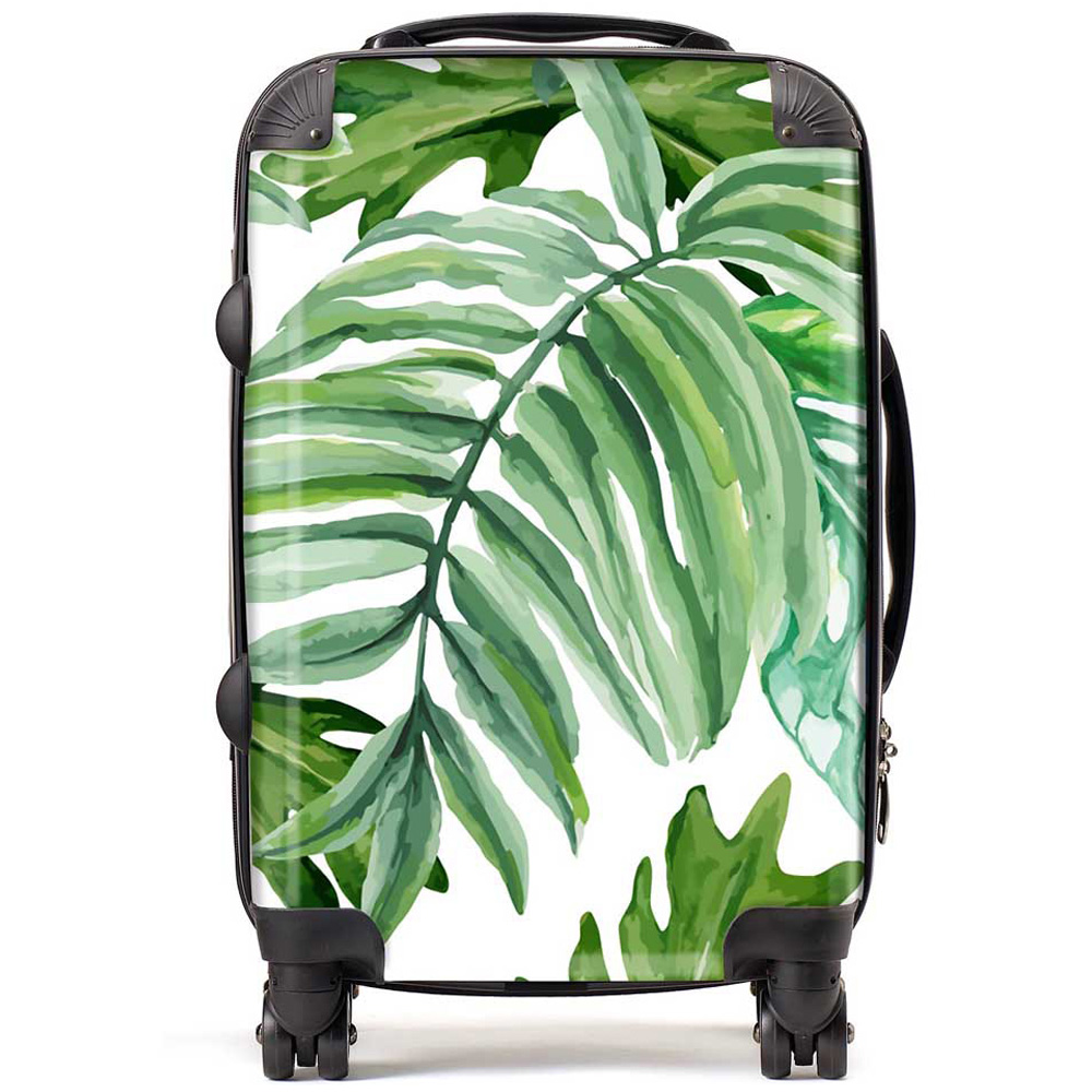 Warren Reed Designer Cabin Exotic Rainforest Leaves Suitcase Image 1