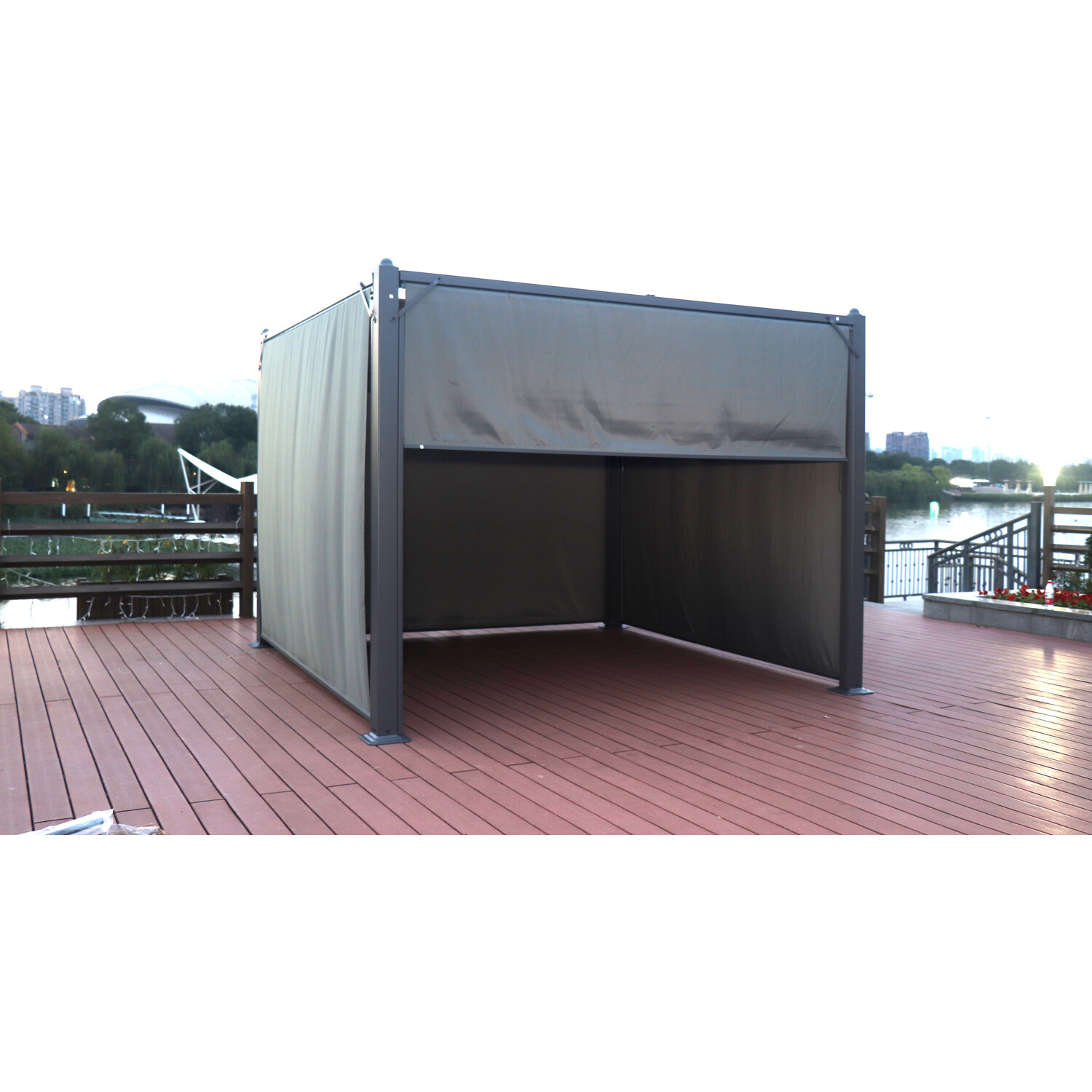 Naples Aluminum Pergola - Dark Grey / 400cm Image 14