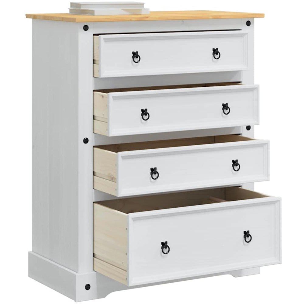 vidaXL 4 Drawer White Chest of Drawers Image 3