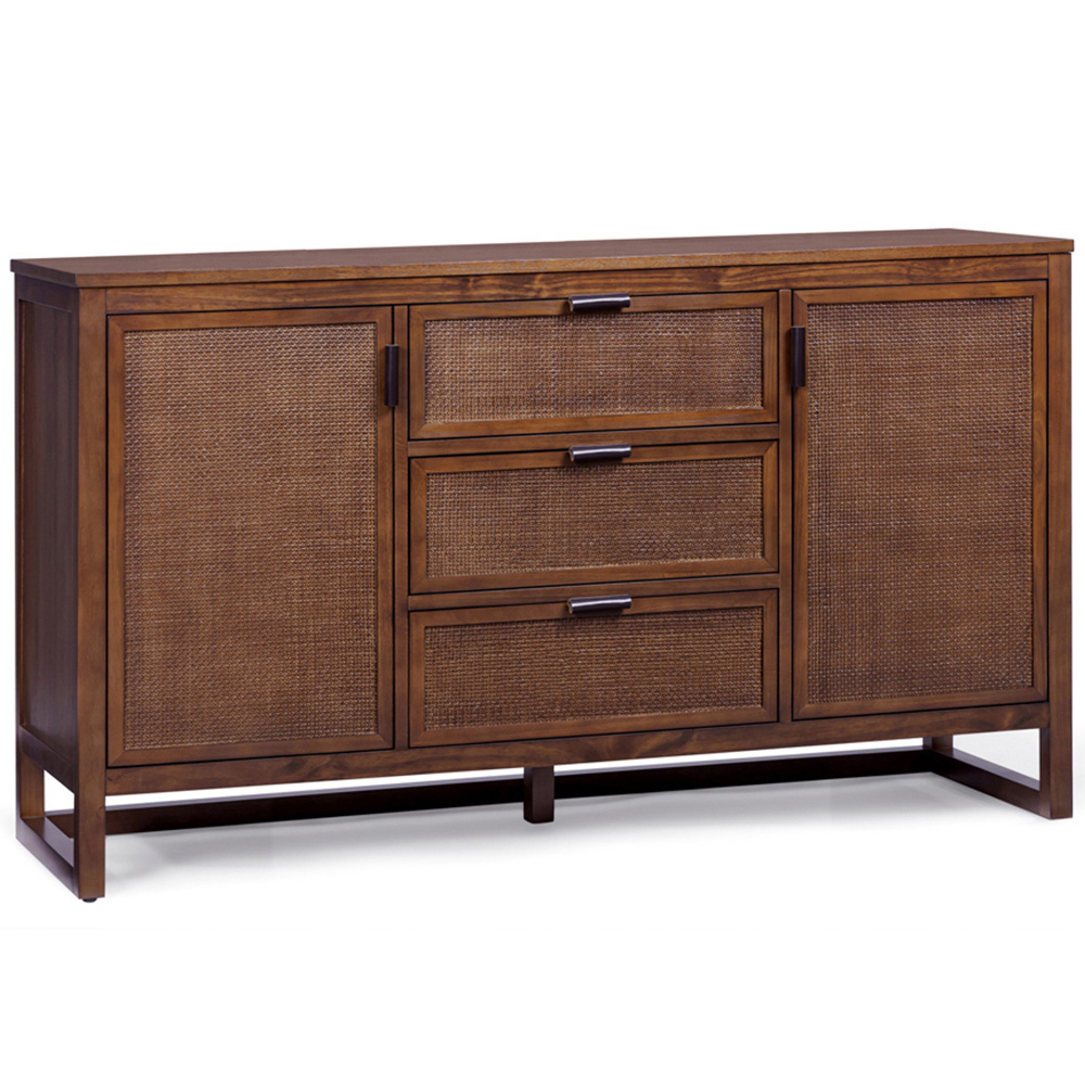 Teamson Home Hatteras 2 Door 3 Drawer Walnut Sideboard Image 2