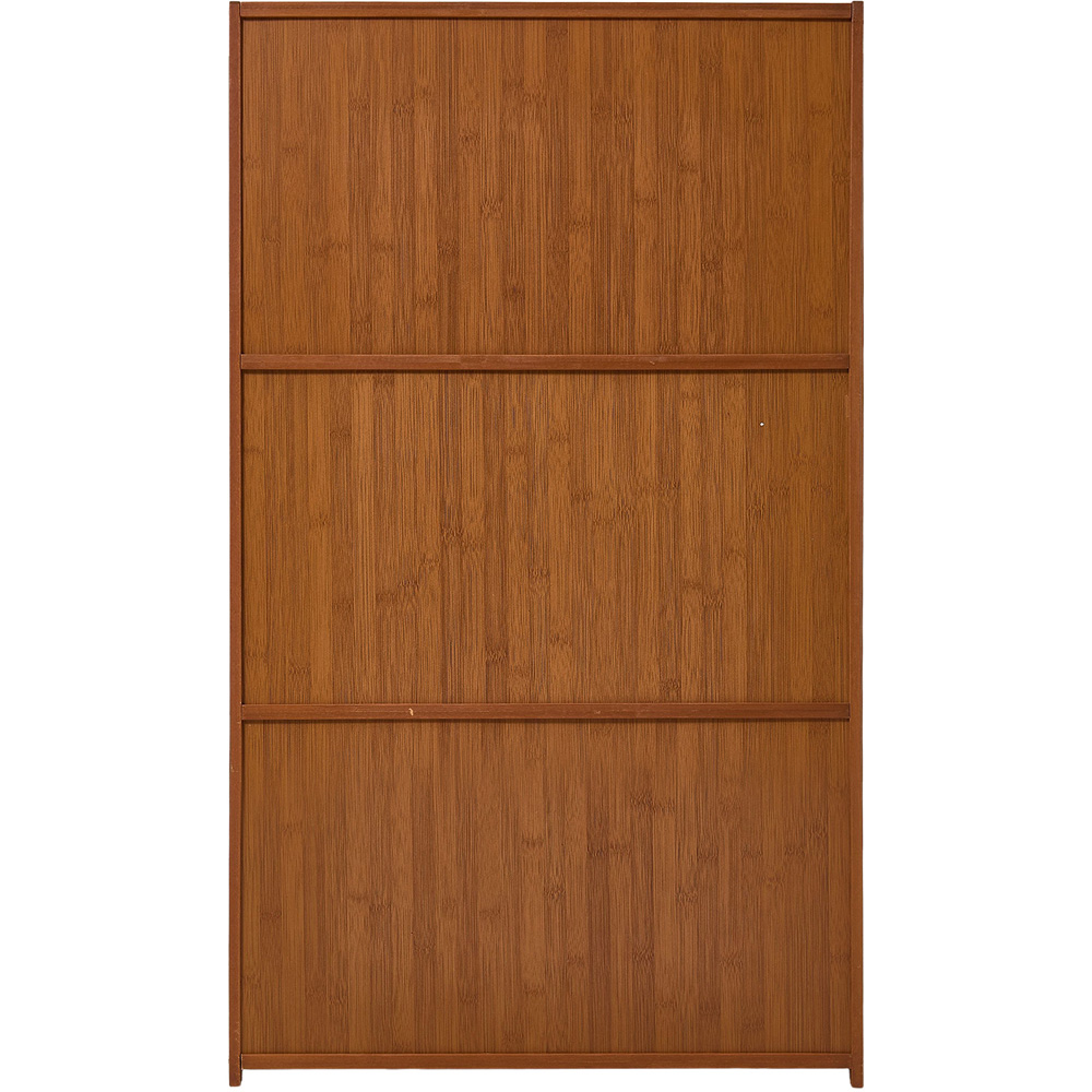Living and Home 3 Acrylic Door Brown Bamboo Bookcase Image 4
