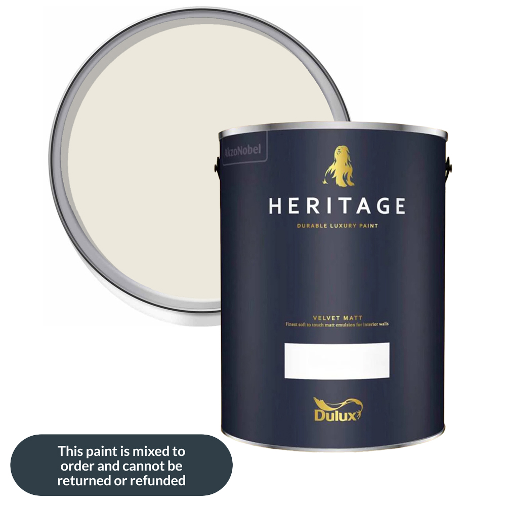 Dulux Heritage Walls and Ceilings Ochre White Velvet Matt Emulsion Paint 5L Image 1
