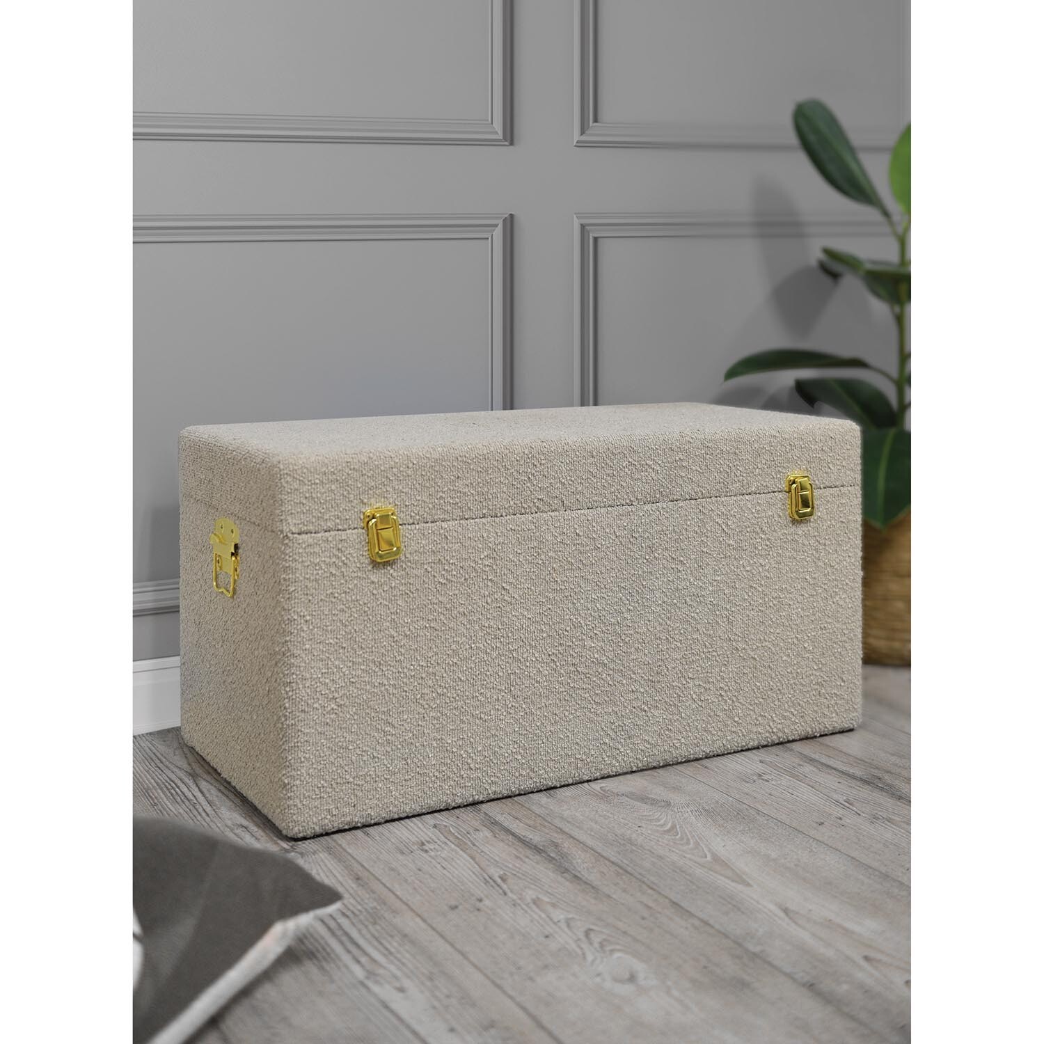 Natural Boucle Storage Trunk Image 2
