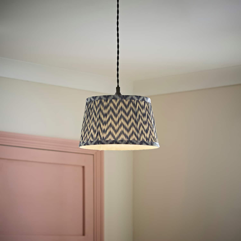 ValueLights Saffira Navy Chevron Pleated Tapered Small Lamp Shade 25cm Image 6