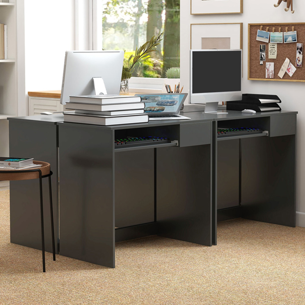 Portland Grey Compact Computer Desk Image 1
