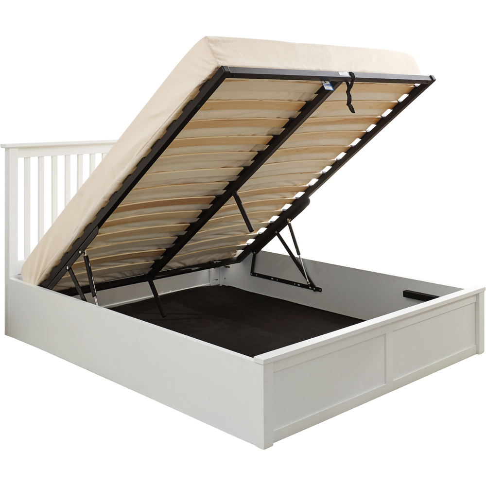 GFW Como Double White Wooden Ottoman Bed Wilko
