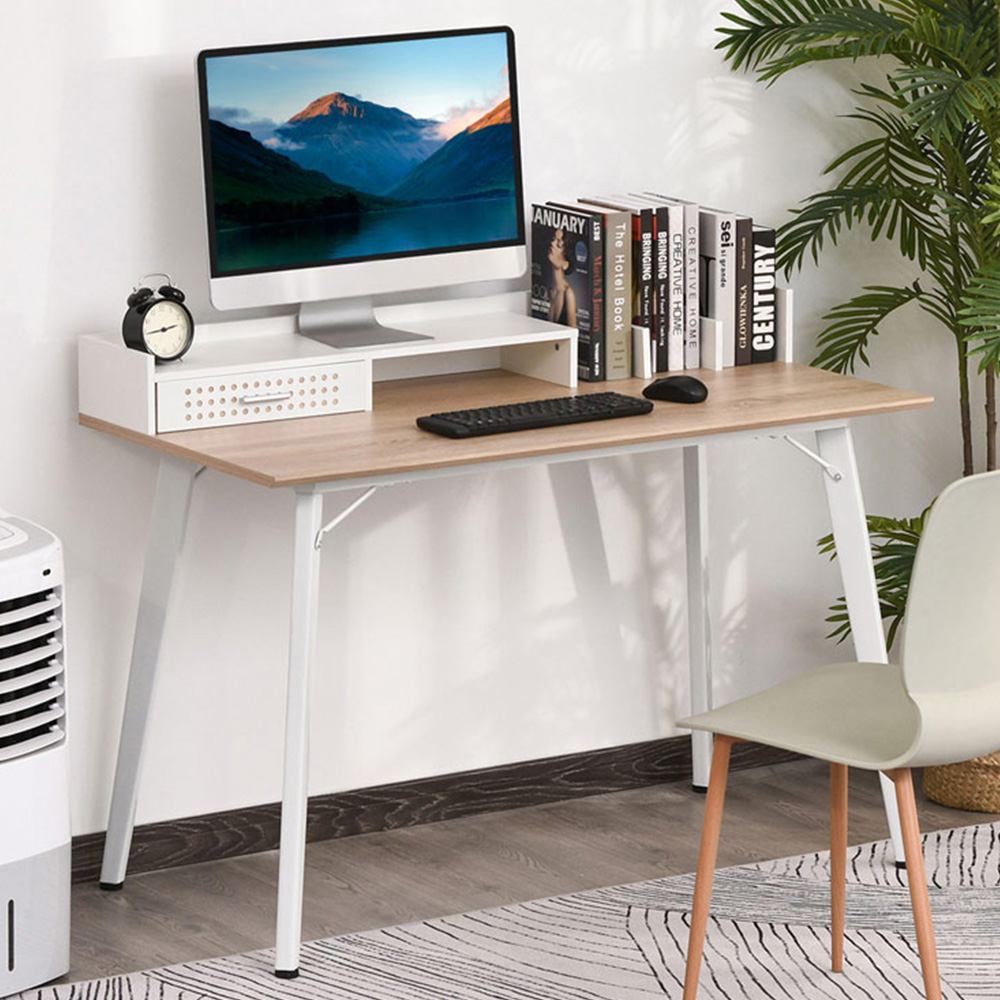 Portland MDF Home Office Desk White Image 1