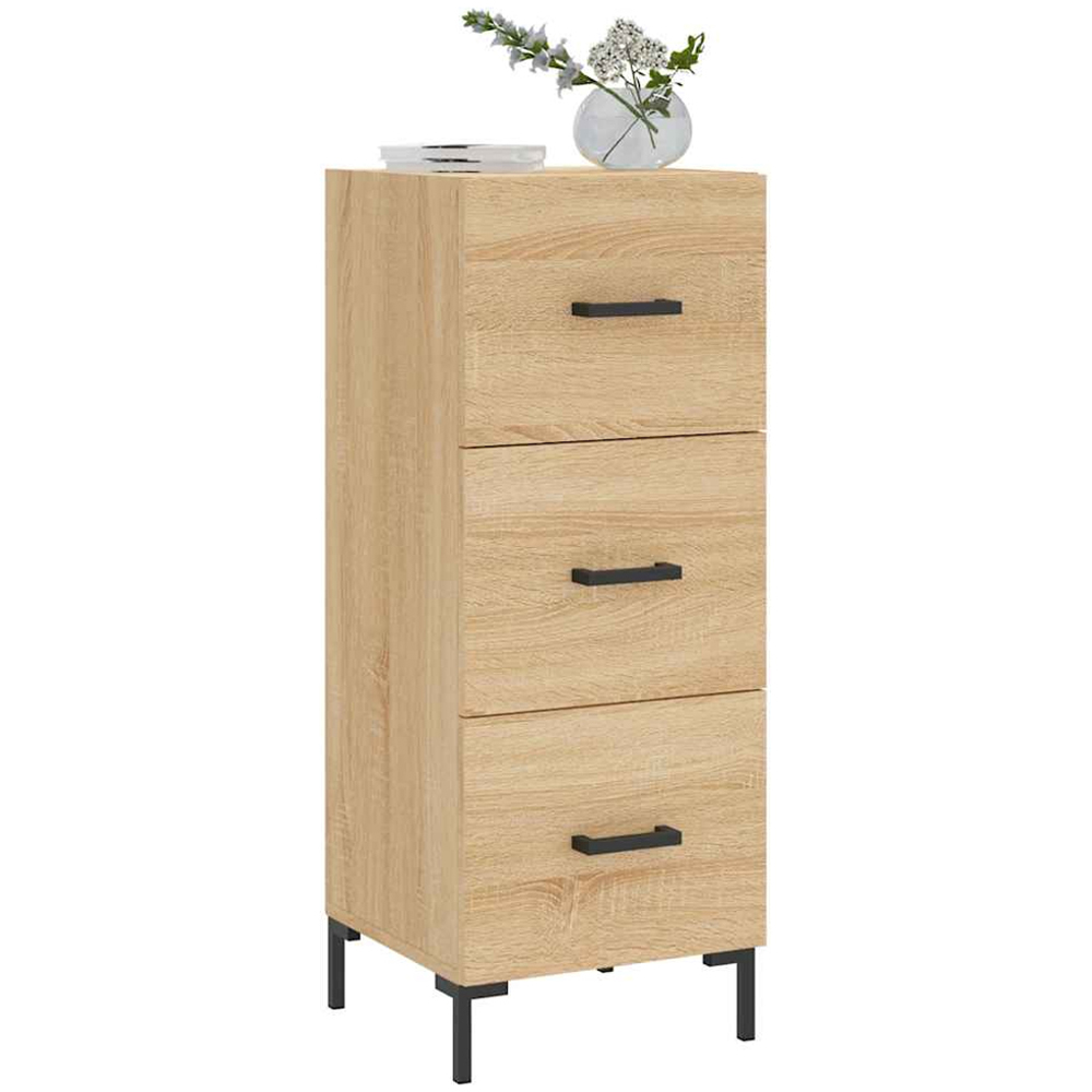 vidaXL 3 Drawer Sonoma Oak Narrow Sideboard Image 3