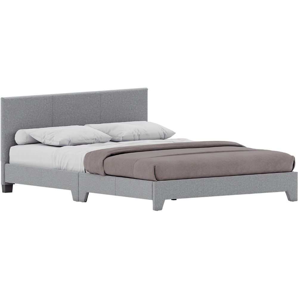 Vida Designs Victoria Double Light Grey Linen Bed Frame Image 2