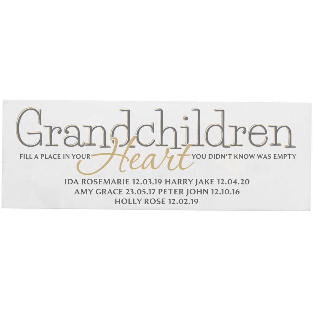 Personalised Memento Personalised Grandchildren Wooden Mantel Decoration Image 1