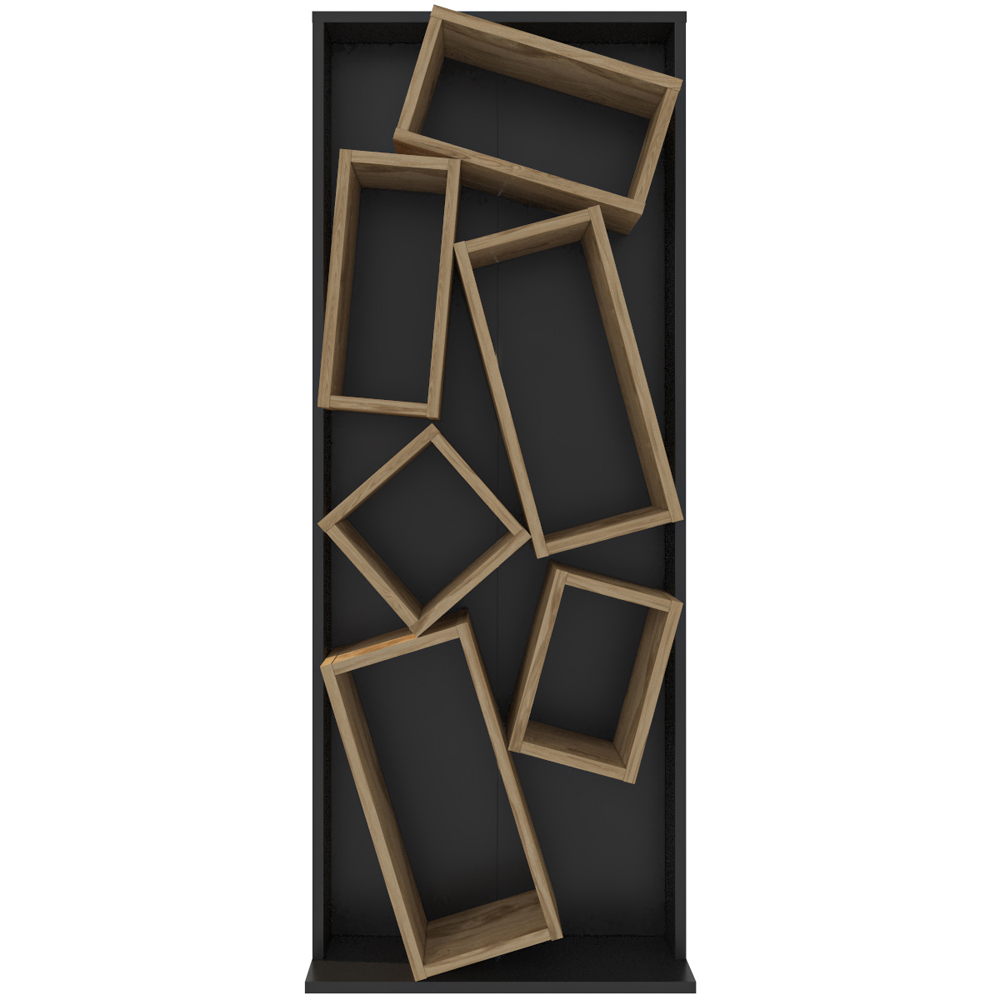 Decorotika Carmen 6 Shelf Black and Oud Bookcase Image 2