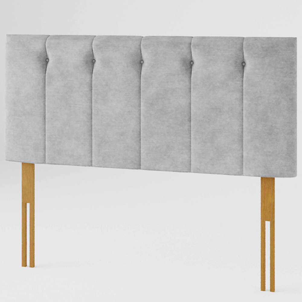Aspire Furniture Hepburn Small Double Silver Soft Touch Linen Headboard Image 2