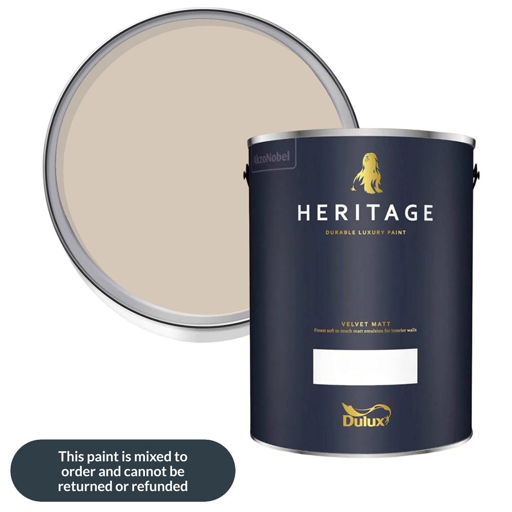 Dulux Heritage Walls and Ceilings Raw Cashmere Velvet Matt Emulsion Paint 5L Image 1