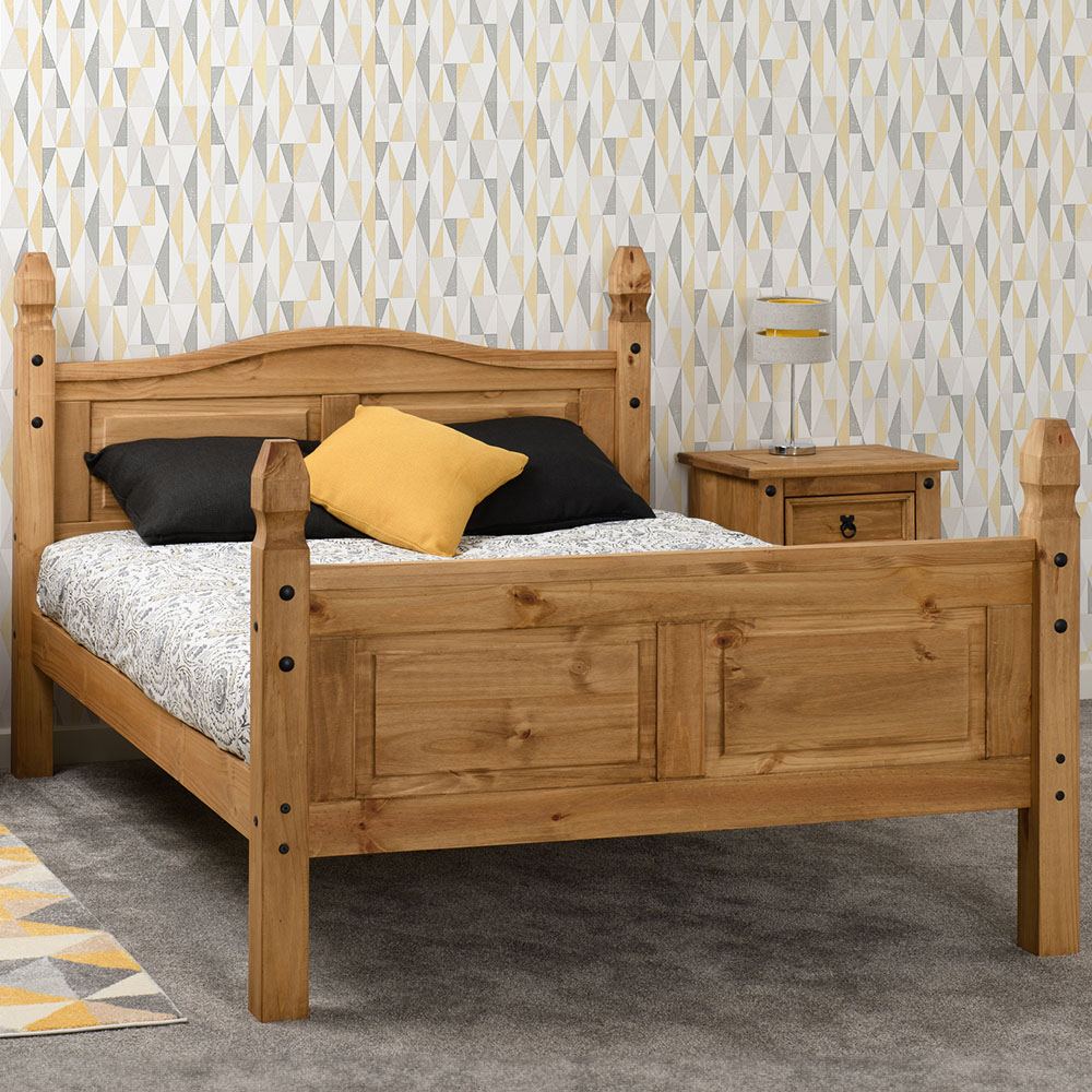 Seconique Corona Double Distressed Waxed Pine High End Bed Image 1