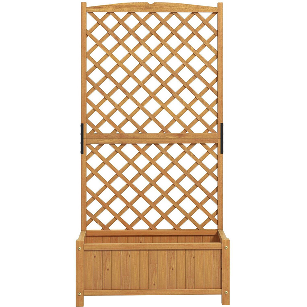 Costway Orange Raised Garden Bed Trellis Planter Image 1