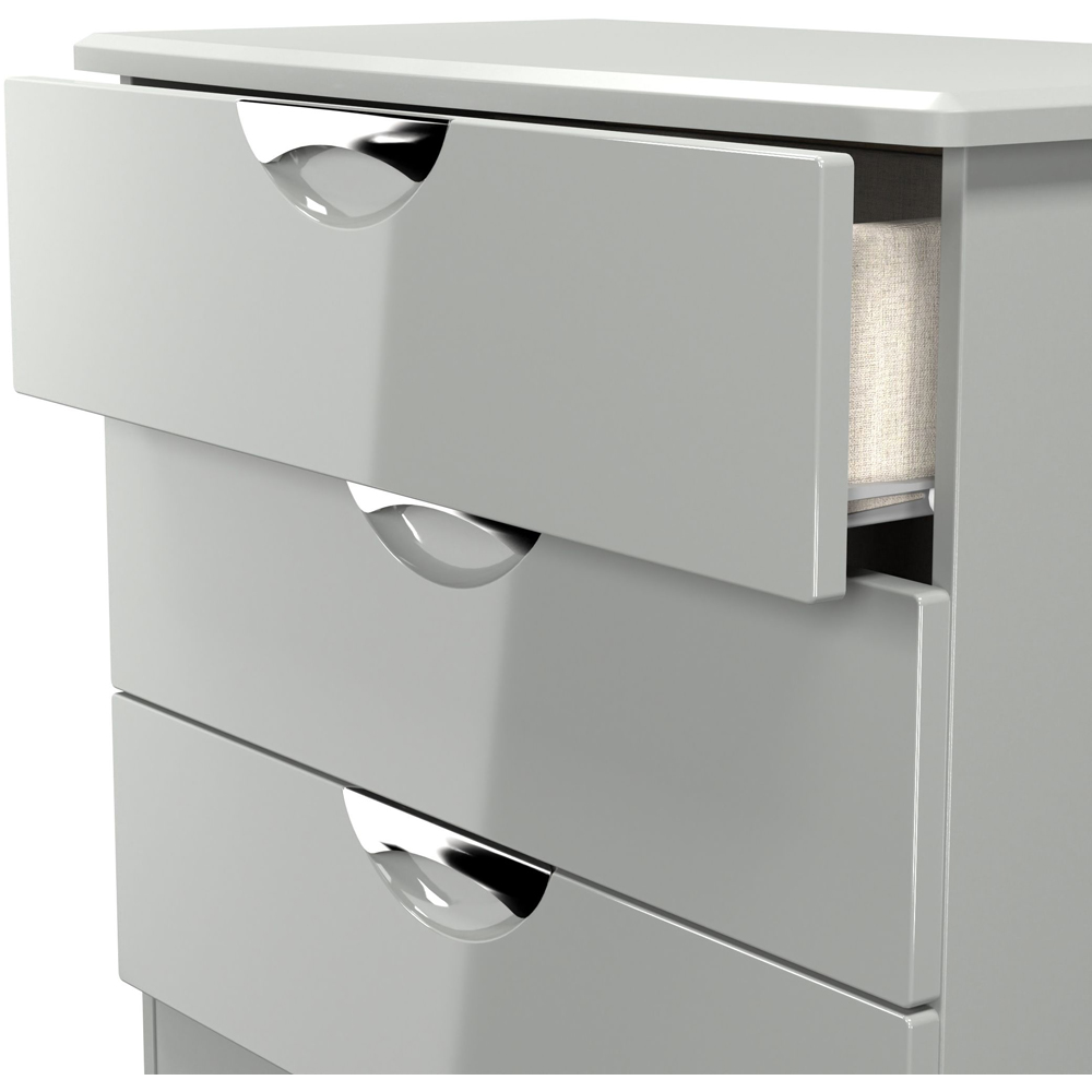 Crowndale Camden 3 Drawer Grey Gloss and Dusk Grey Chest of Drawers Ready Assembled Image 6