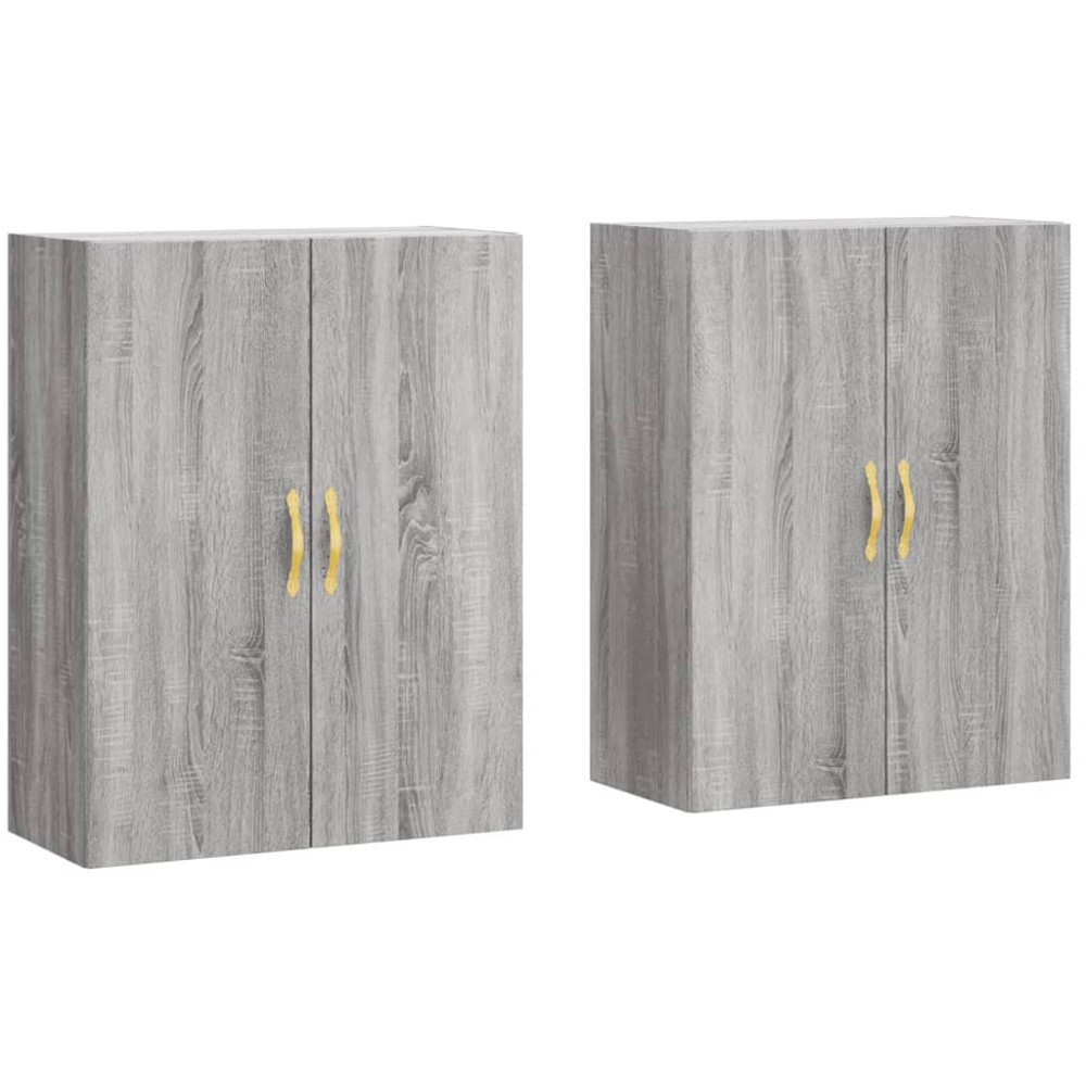 vidaXL 2 Door Grey Sonoma Wall Mounted Cabinet 2 Pack Image 2