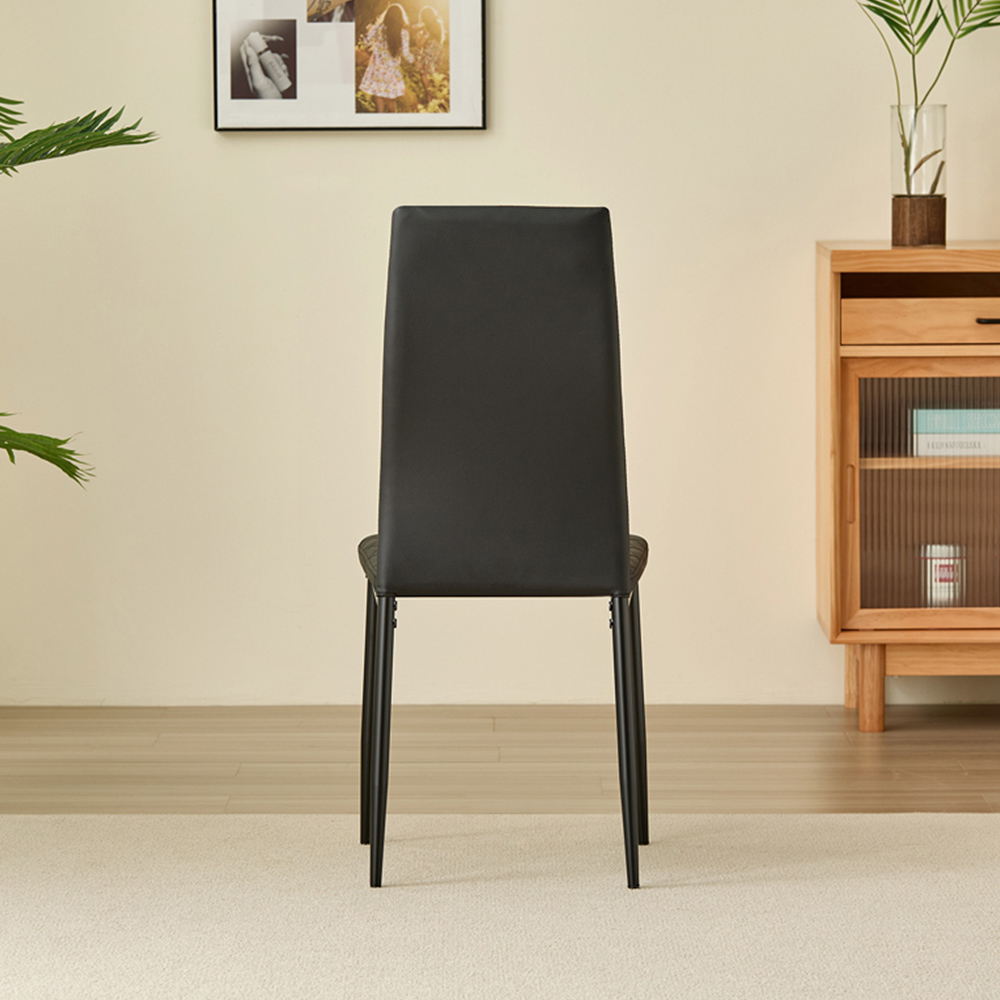 Indoor Living New York Emily 4 Seater Leather Dining Set Black Image 8