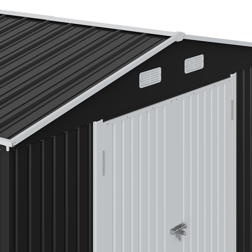 Living and Home 10 x 12ft Metal Apex Garden Storage Shed with Window Image 6