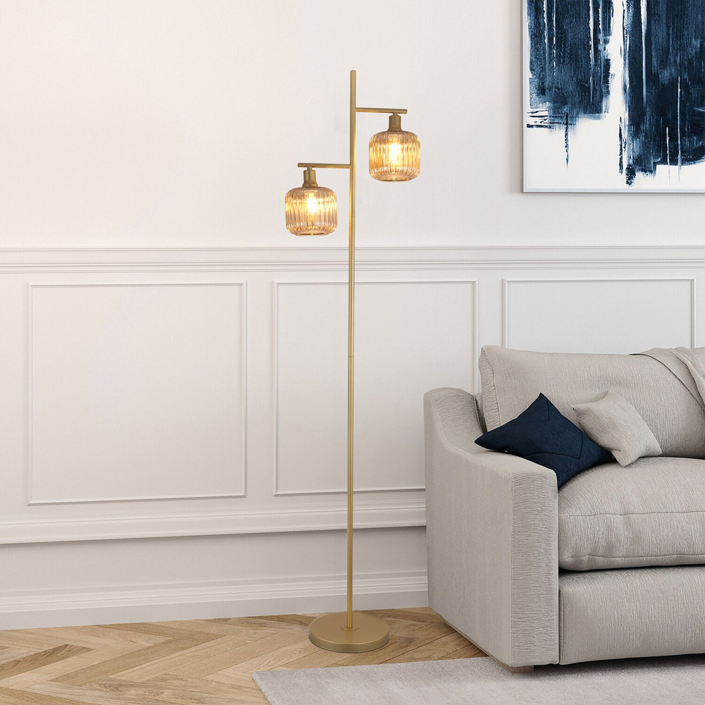 Micah Floor Lamp Champagne and Gold Image 6
