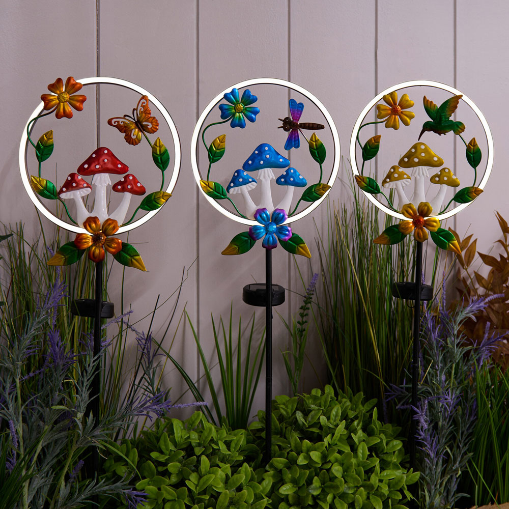 Solar Neon Windchime Mushroom Stake Light Image 2