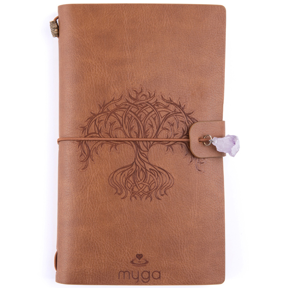 Myga Light Brown Tree Of Life Crystal Notebook Image 1